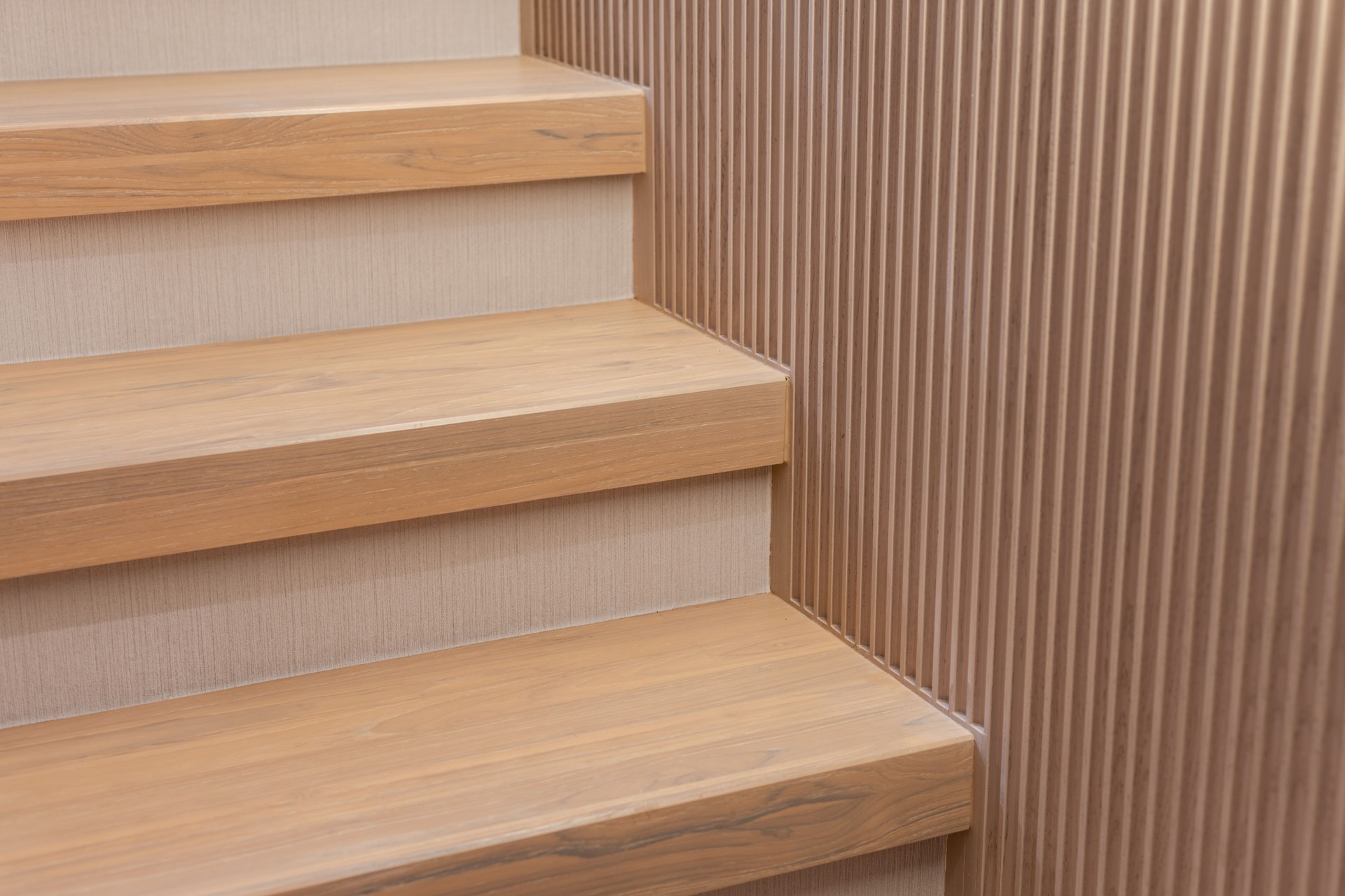 wooden stairs in a modern house interior